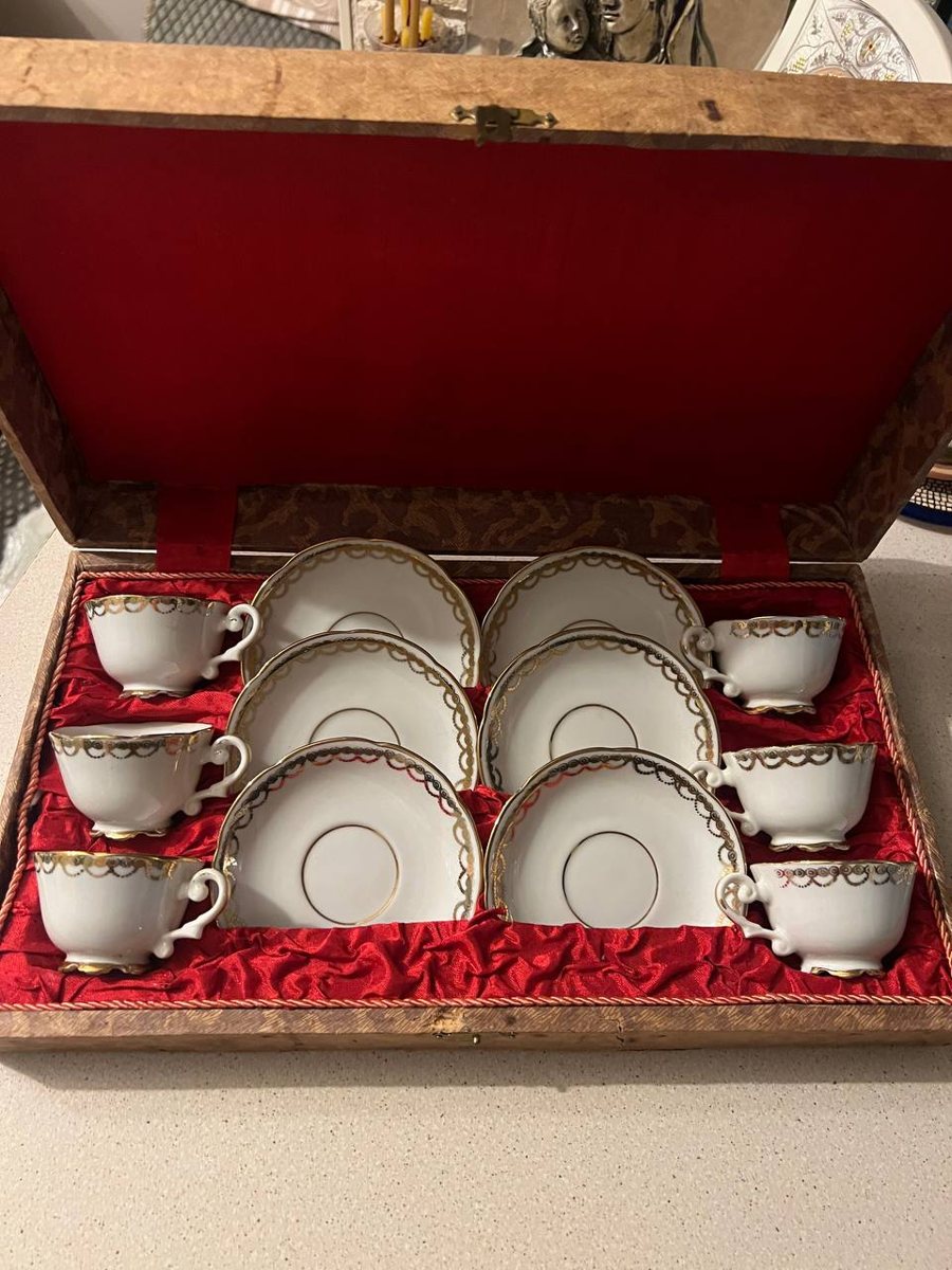 Кофейный сервиз Prima Porcelain с золотым декором